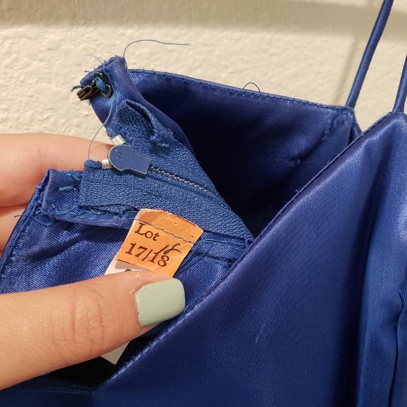 Reformation Vintage Satin Slip Dress Maxi 90’s Medium Blue - Picture 6 of 16